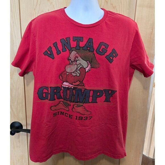 Vintage style Disney Grumpy Red T-Shirt XL - Picture 2 of 4